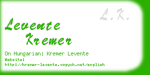 levente kremer business card